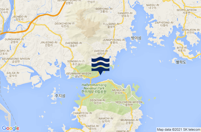 Karte der Gezeiten Noryang-ni, South Korea