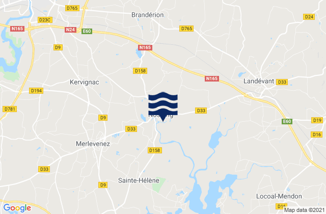 Karte der Gezeiten Nostang, France