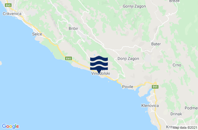 Karte der Gezeiten Novi Vinodolski, Croatia