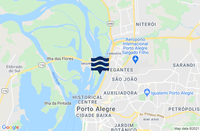 Karte der Gezeiten Novo Quintao, Brazil