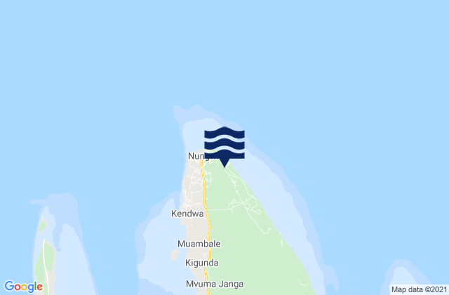 Karte der Gezeiten Nungwi, Tanzania