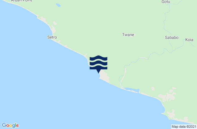 Karte der Gezeiten Nuohn Point, Liberia