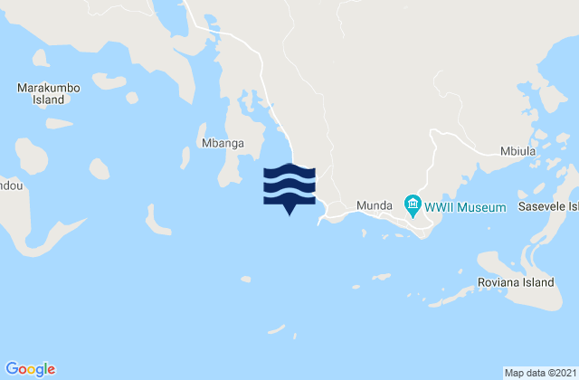 Karte der Gezeiten Nusa Zonga, Solomon Islands