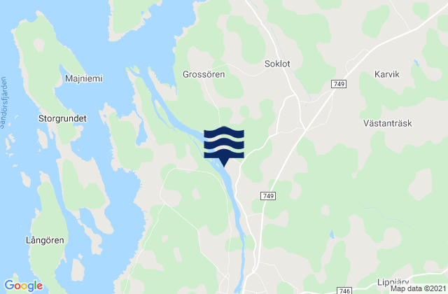 Karte der Gezeiten Nykarleby, Finland