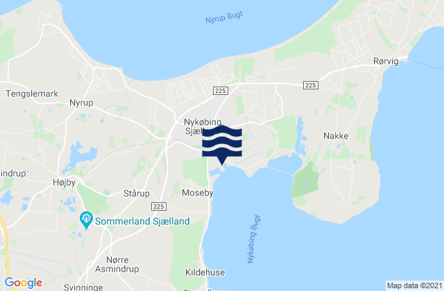 Karte der Gezeiten Nykøbing Sjælland, Denmark