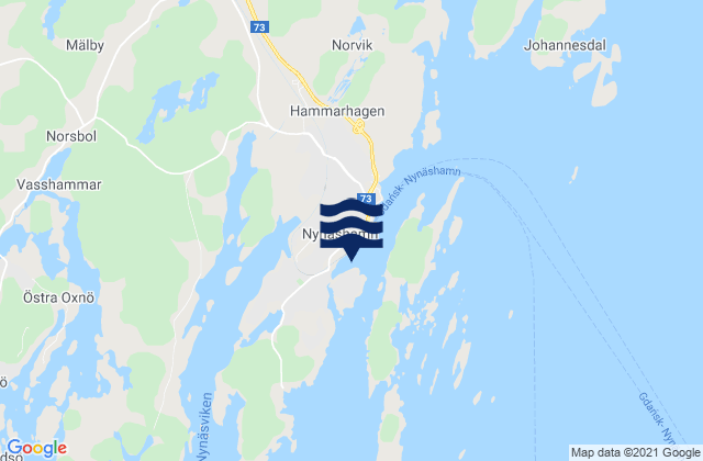 Karte der Gezeiten Nynäshamn, Sweden