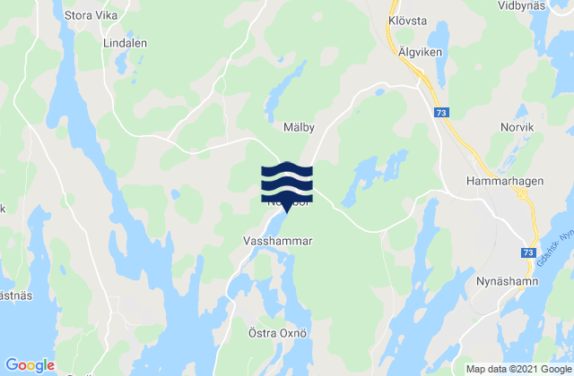 Karte der Gezeiten Nynäshamns kommun, Sweden
