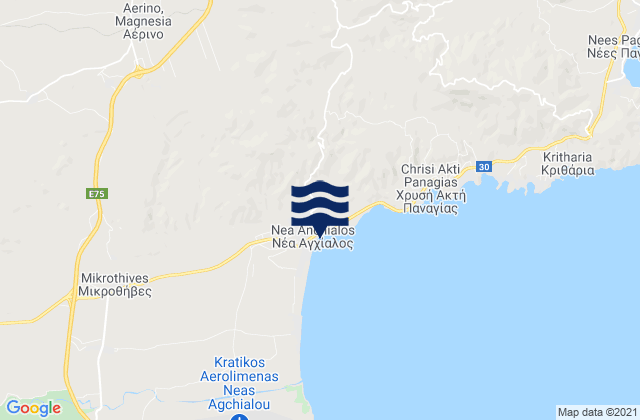 Karte der Gezeiten Néa Anchiálos, Greece