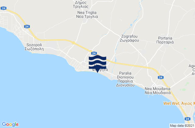 Karte der Gezeiten Néa Flogitá, Greece