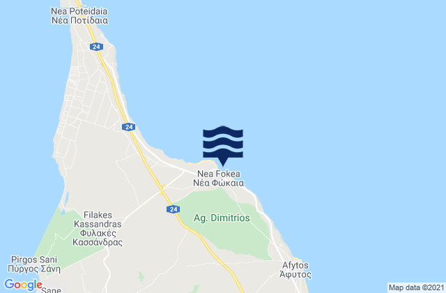 Karte der Gezeiten Néa Fókaia, Greece
