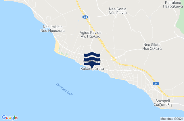 Karte der Gezeiten Néa Kallikráteia, Greece
