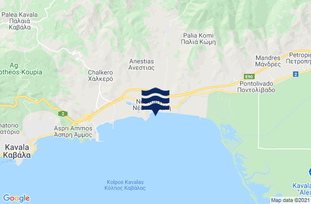 Karte der Gezeiten Néa Karváli, Greece