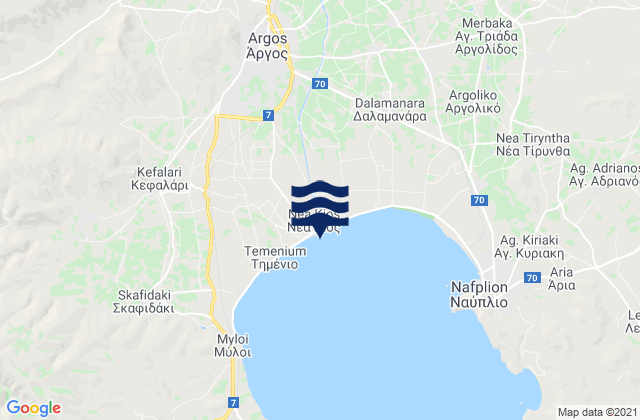 Karte der Gezeiten Néa Kíos, Greece