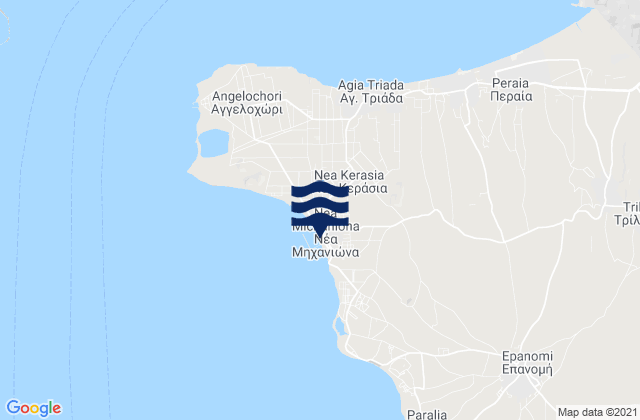 Karte der Gezeiten Néa Michanióna, Greece