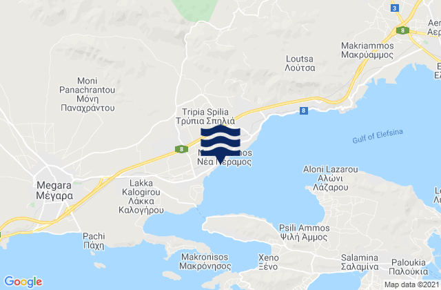 Karte der Gezeiten Néa Péramos, Greece