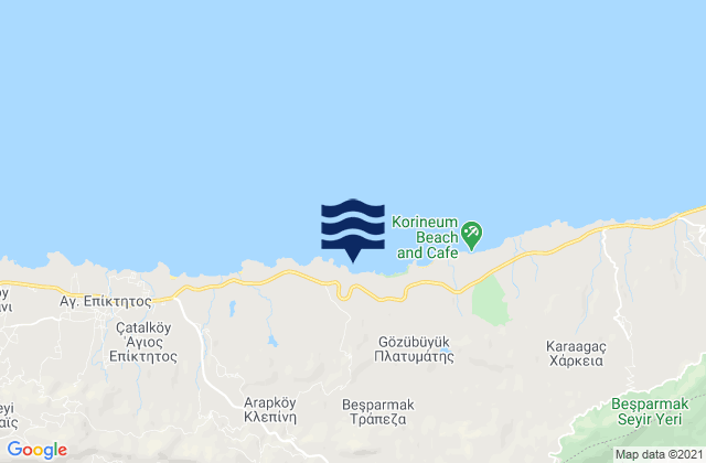 Karte der Gezeiten Néo Chorió, Cyprus