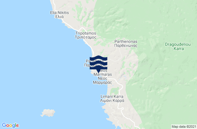 Karte der Gezeiten Néos Marmarás, Greece