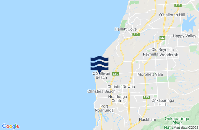 Karte der Gezeiten OSullivan Beach, Australia