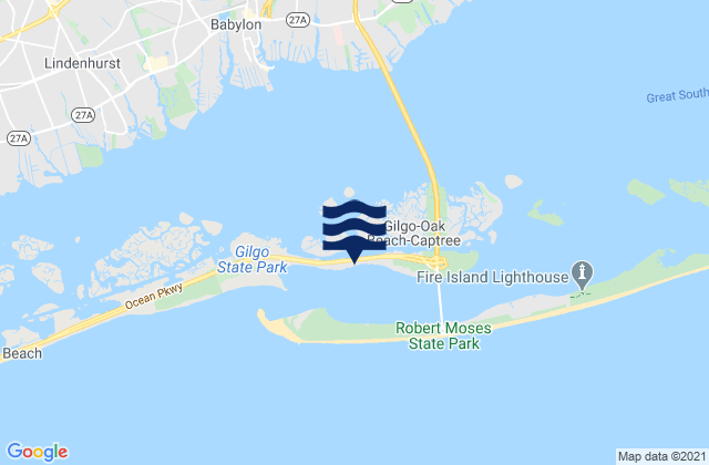 Karte der Gezeiten Oakbeach, Long Island, United States