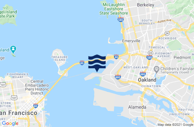 Karte der Gezeiten Oakland (Matson Wharf), United States