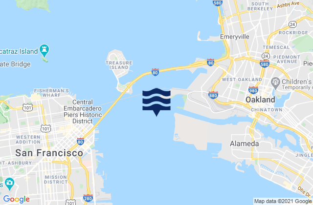 Karte der Gezeiten Oakland 7th St. Marine 0.6 nmi. SSW of, United States