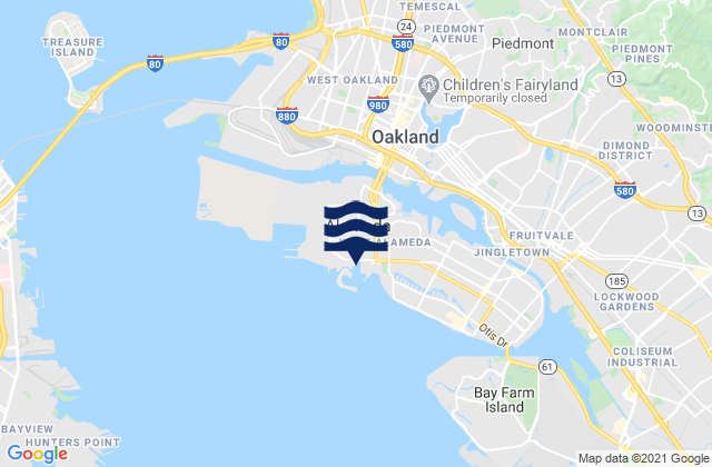 Karte der Gezeiten Oakland, United States