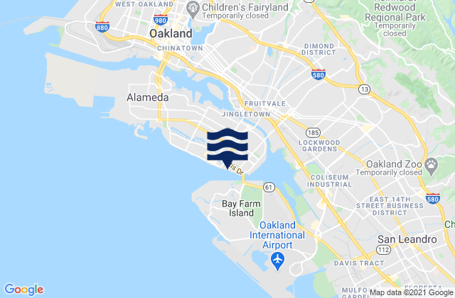 Karte der Gezeiten Oakland Harbor (Park Street Bridge), United States
