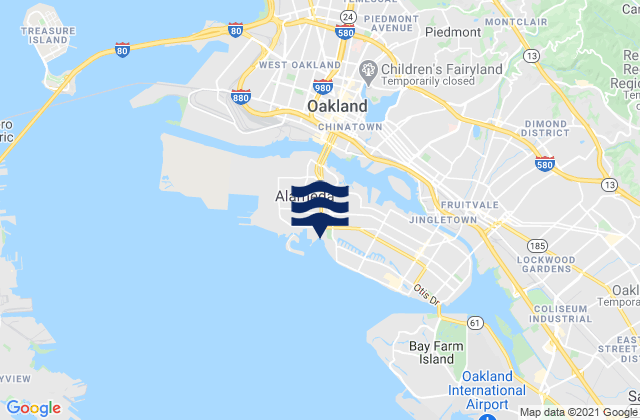 Karte der Gezeiten Oakland Harbor WebStreeter Street, United States