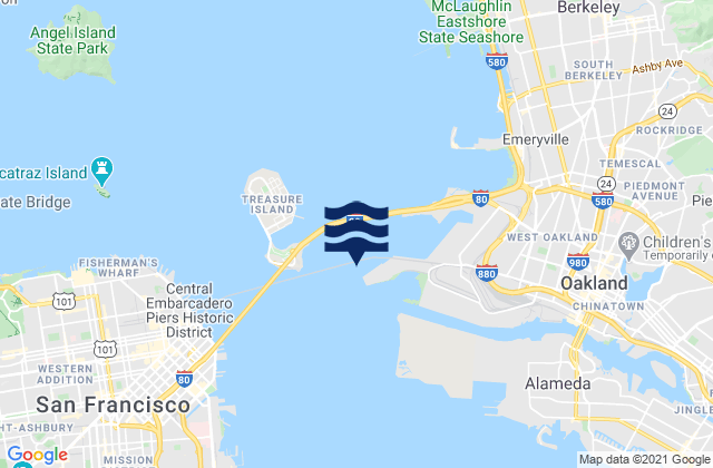 Karte der Gezeiten Oakland Outer Harbor Entrance LB 3, United States