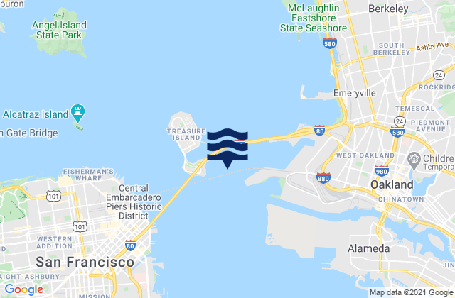 Karte der Gezeiten Oakland Yerba Buena Island, United States