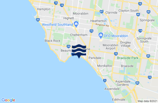 Karte der Gezeiten Oakleigh South, Australia