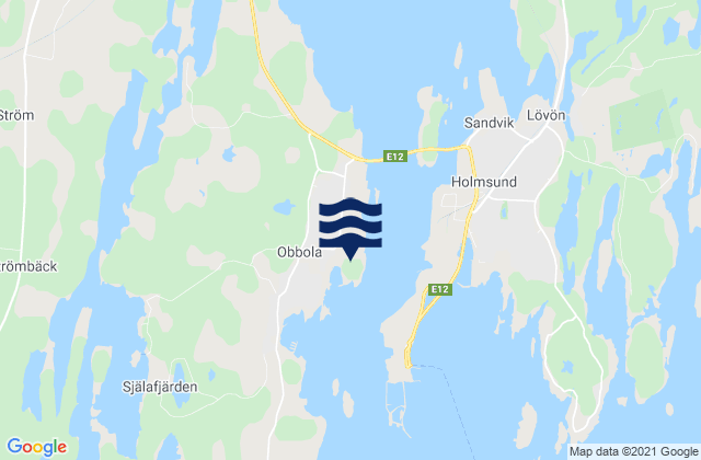 Karte der Gezeiten Obbola, Sweden
