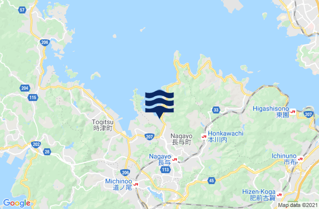 Karte der Gezeiten Obita, Japan