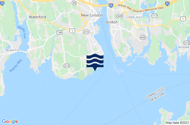 Karte der Gezeiten Ocean Beach Park New London, United States