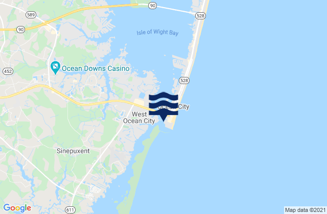 Karte der Gezeiten Ocean City Inlet, United States