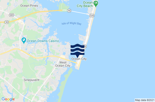 Karte der Gezeiten Ocean City, United States