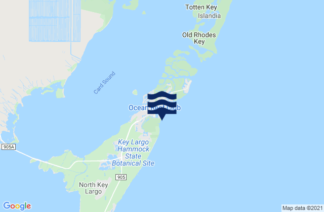 Karte der Gezeiten Ocean Reef Harbor (Key Largo), United States