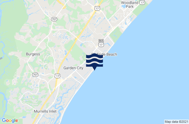 Karte der Gezeiten Oceanside Beach, United States