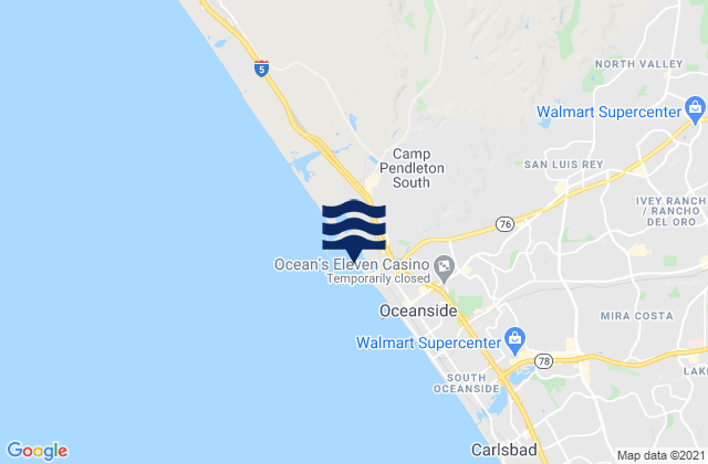 Karte der Gezeiten Oceanside Harbor, United States