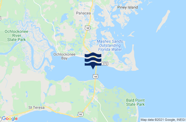 Karte der Gezeiten Ochlockonee Bay, United States