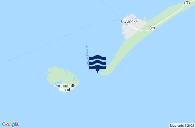 Karte der Gezeiten Ocracoke Inlet, United States