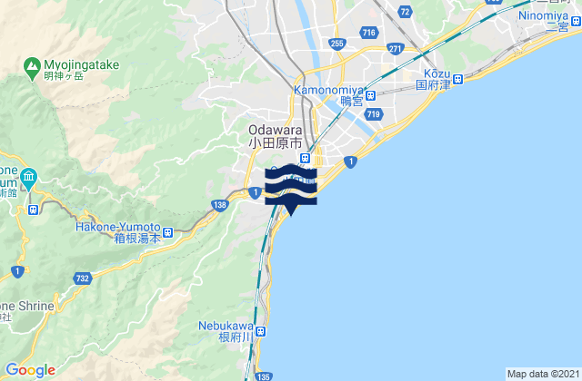 Karte der Gezeiten Odawara-shi, Japan