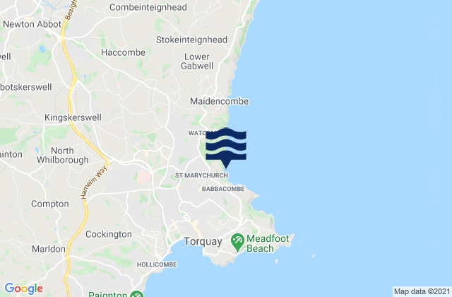 Karte der Gezeiten Oddicombe Beach, United Kingdom