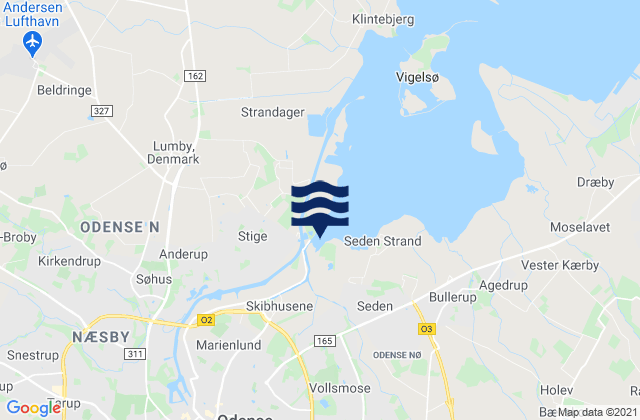 Karte der Gezeiten Odense, Denmark