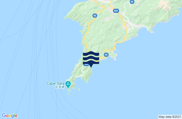 Karte der Gezeiten Odomari Wan, Japan