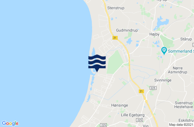 Karte der Gezeiten Odsherred Kommune, Denmark