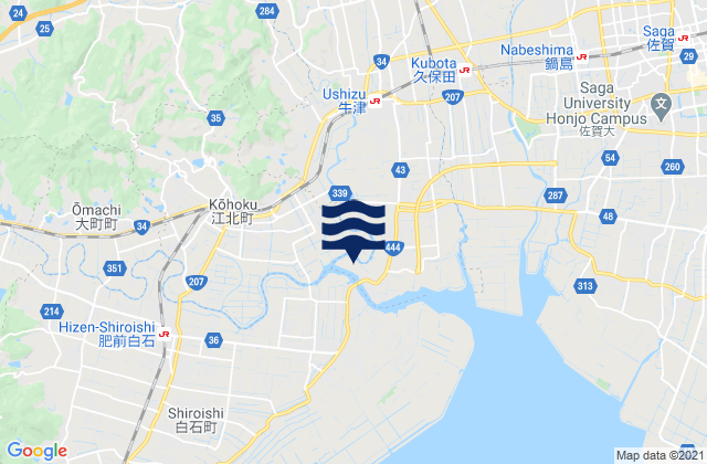 Karte der Gezeiten Ogi-shi, Japan