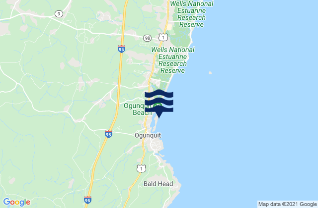 Karte der Gezeiten Ogunquit Beach, United States