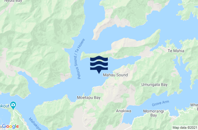 Karte der Gezeiten Ohingaroa Bay, New Zealand
