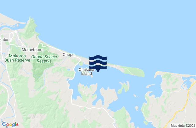 Karte der Gezeiten Ohiwa Harbour, New Zealand